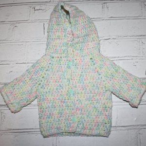 🤍 CROCHET HOODED BABY SWEATER · 3–6 MO 🤍